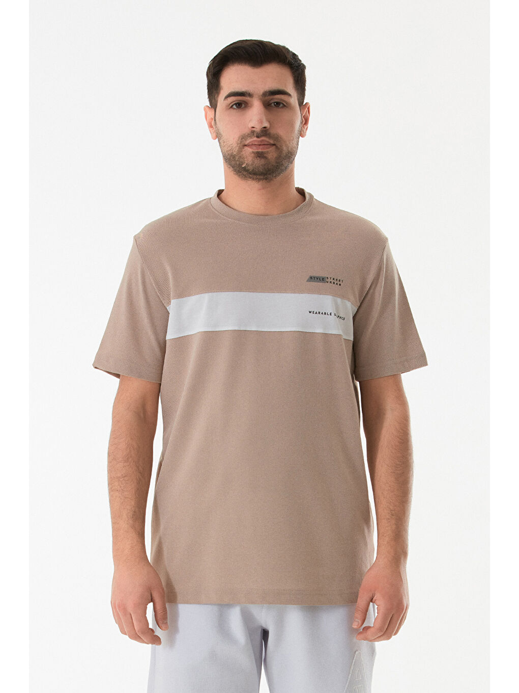Bej Wearable Graphıcs Yazı Baskılı Tişört