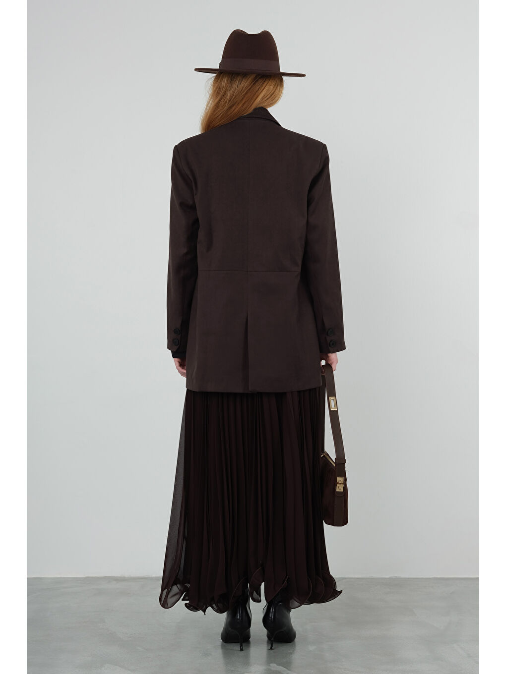 Kahverengi Süet Blazer Ceket Acı Kahve-2