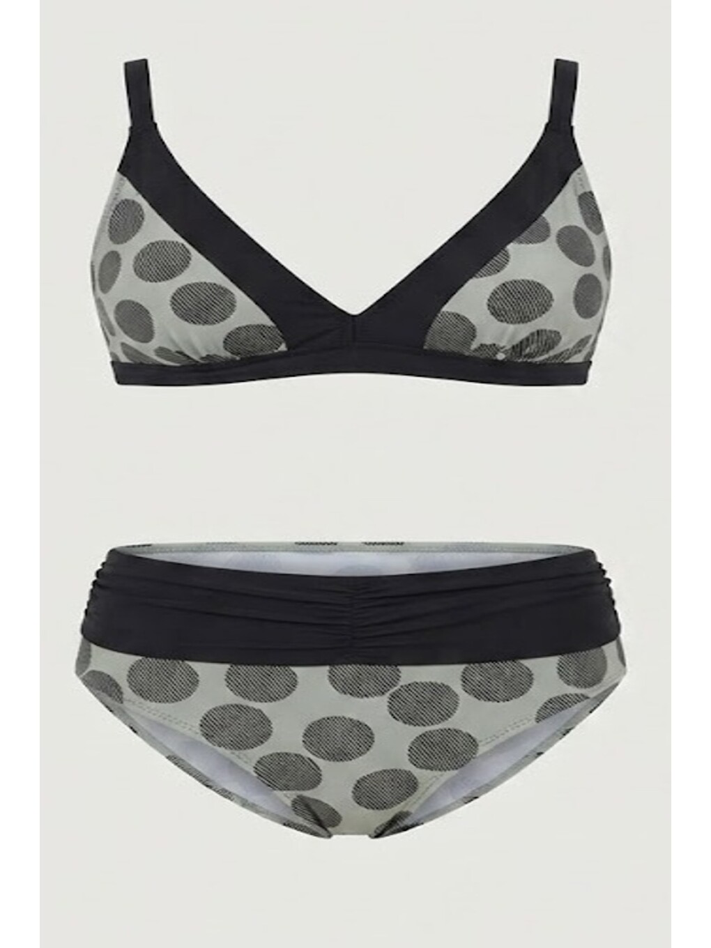 Yüksek Bel Toparlayıcı Bikini Takım 3146 Siyah/gri