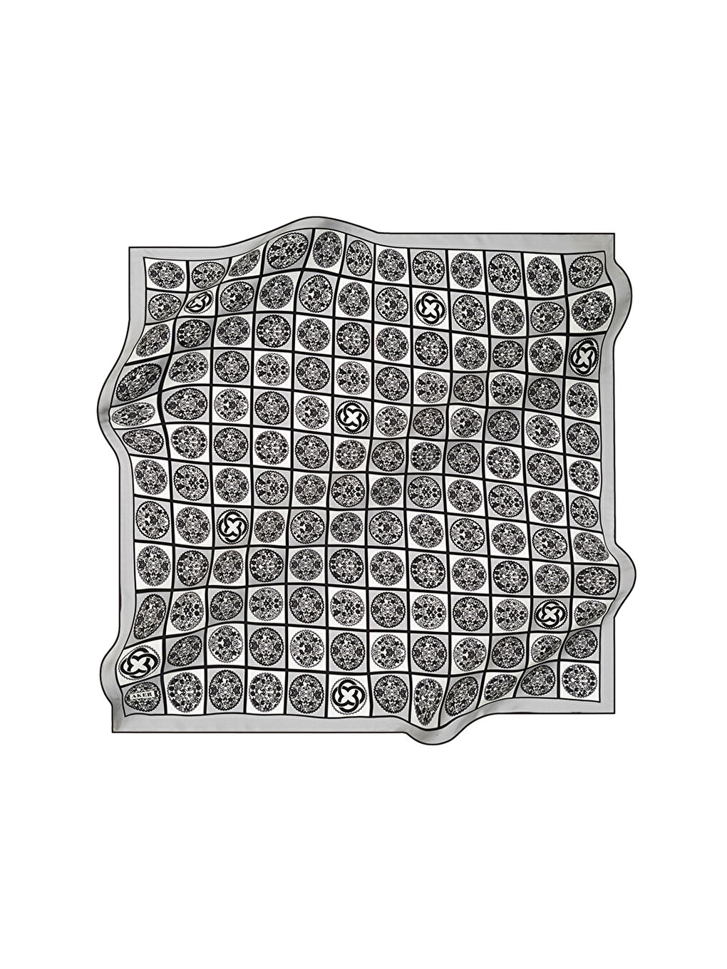 Siyah 90X90 İpek Tivil Eşarp