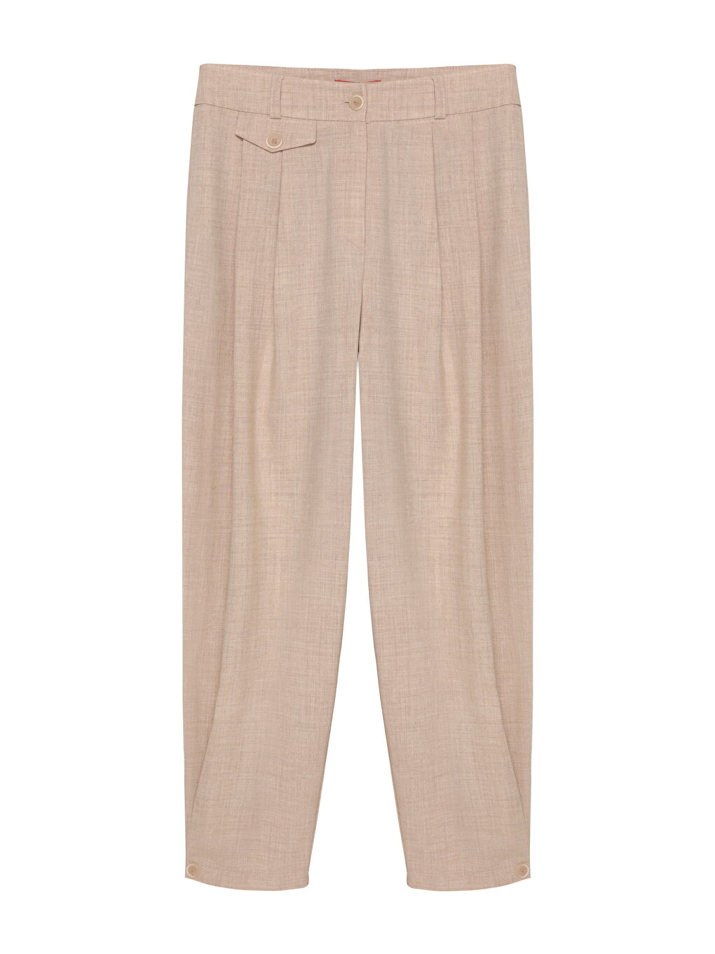 Bej Pile Detaylı  Pantolon Naturel