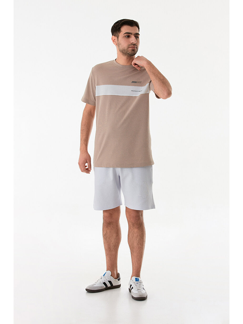 Bej Wearable Graphıcs Yazı Baskılı Tişört-3