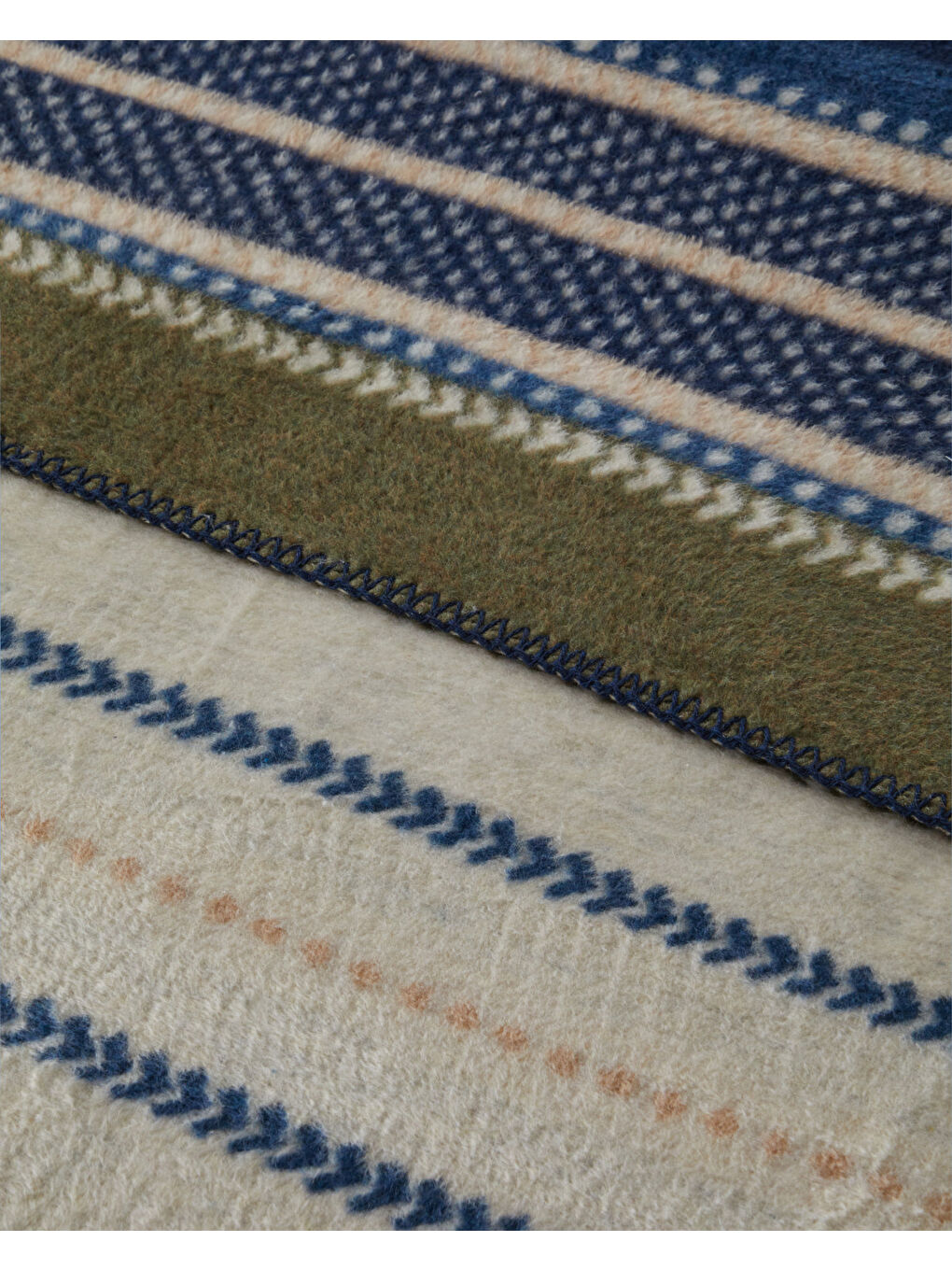 Smooth Stripes Pamuk Akrilik Çift Kişilik Battaniye 200x220 cm Bej-2