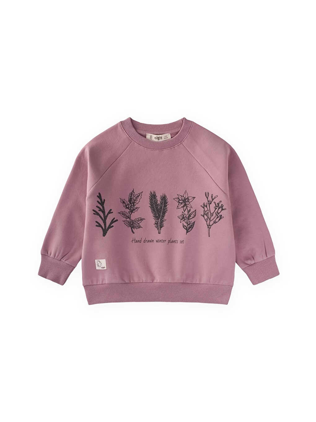 Mor Ağaç Baskılı Sweatshirt 1-7 Yaş Leylak