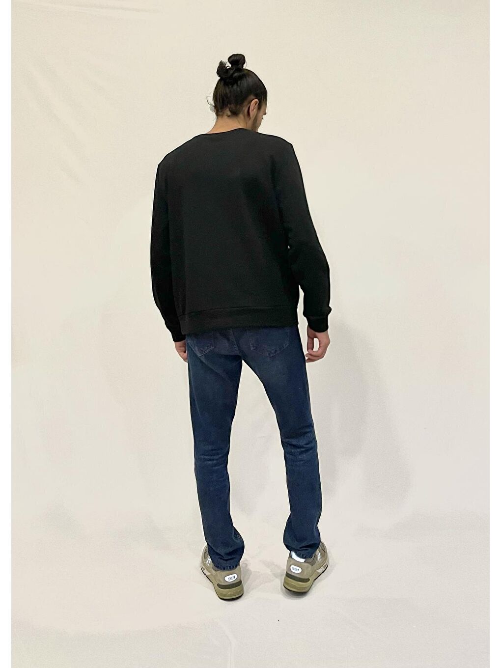 Siyah Erkek Bisiklet Yaka Regular Fit 3 İplik Kalın California Baskılı Sweatshirt SPR24SW32-3