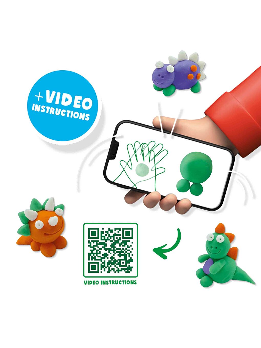 FunDo Oyun Hamuru - Dinozorlar (3x90gr-1x40gr)-3