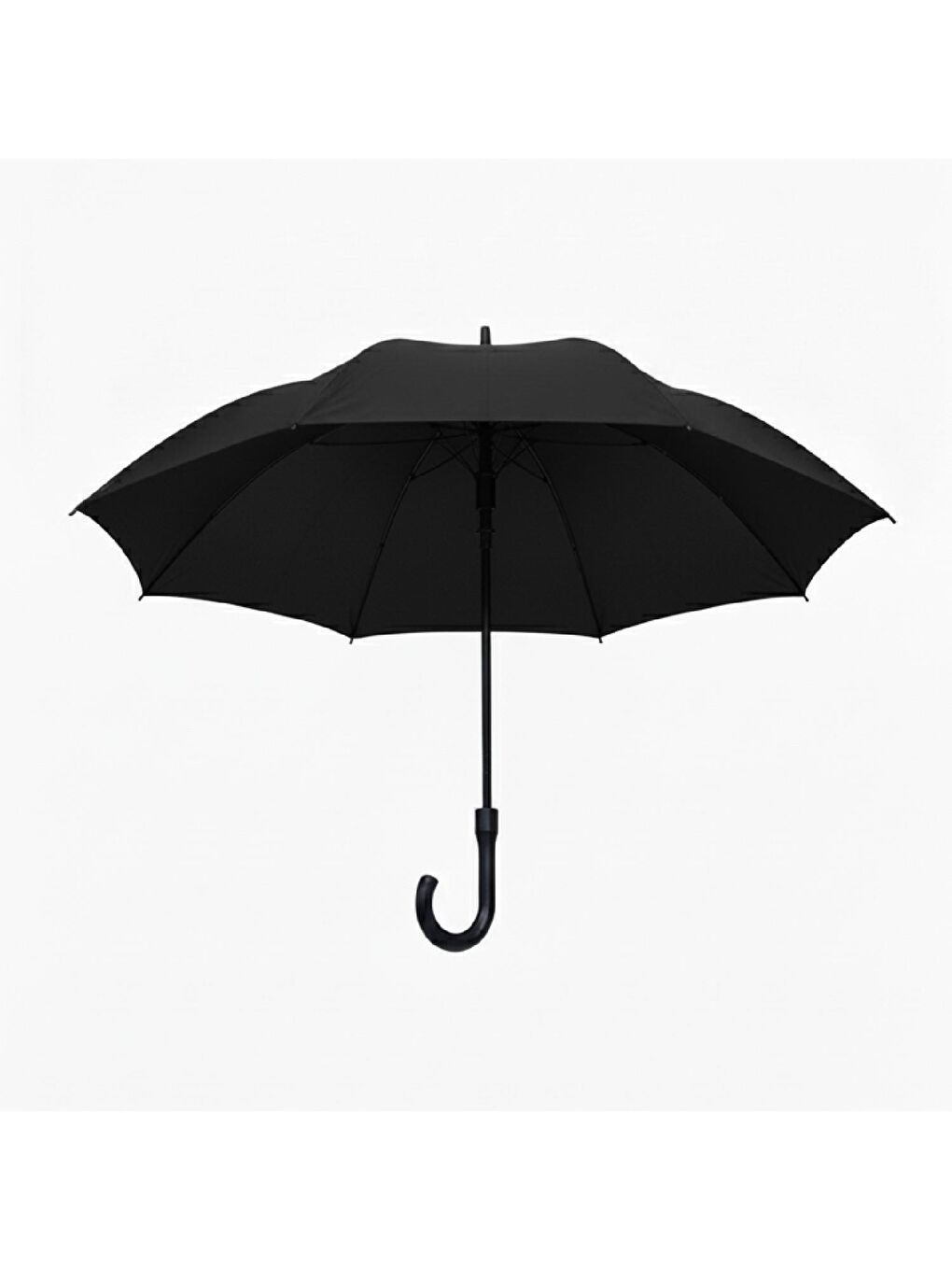 Siyah Yarı Otomatik 8 Telli Fiber Baston 70 cm Şemsiye Renkli (116M) GKH