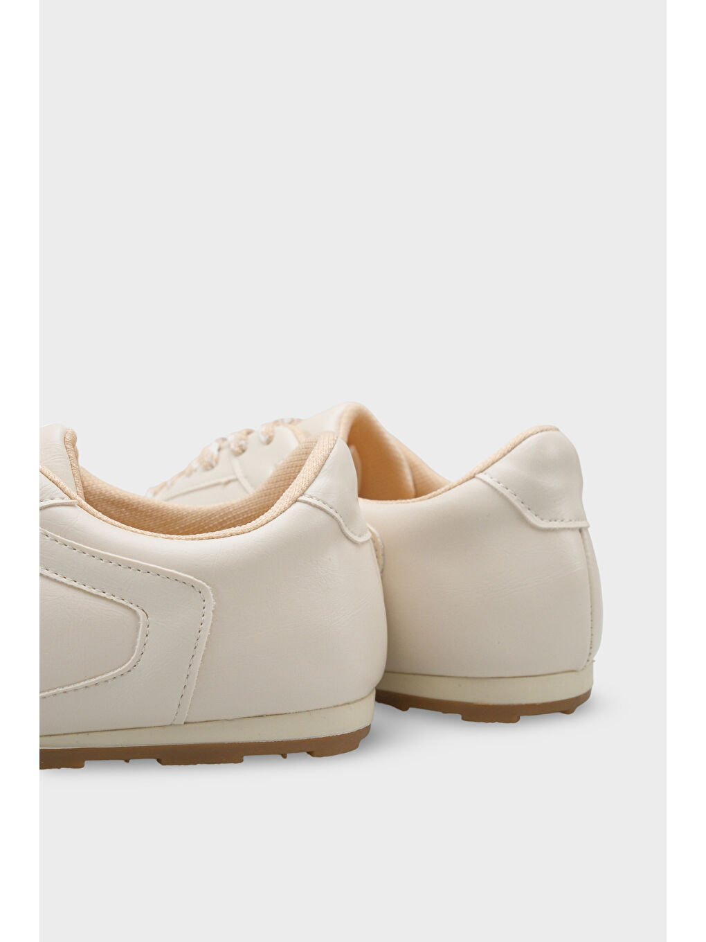 Bej Catarina Yan Şerit Detaylı Bağcıklı Günlük Spor Kadın Sneaker Ayakkabı-3
