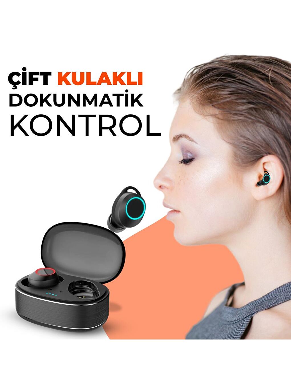 Moodix Siyah KI23K020 Bluetooth Kulakiçi Kulaklık Siyah - 1