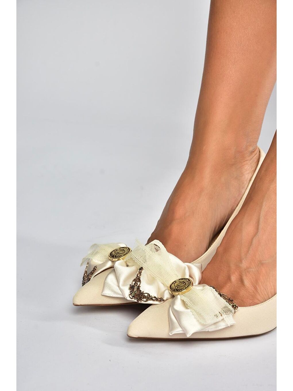 Bej Ten Kadın Topuklu Ayakkabı V820172604-2