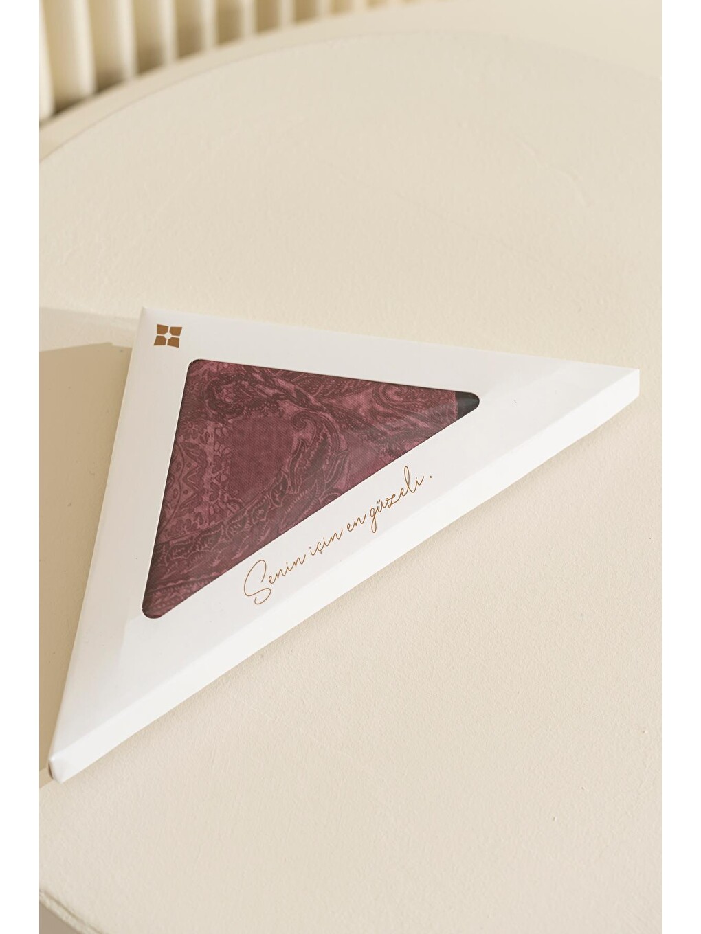 Bordo Desenli Soft Eşarp Akleia-4