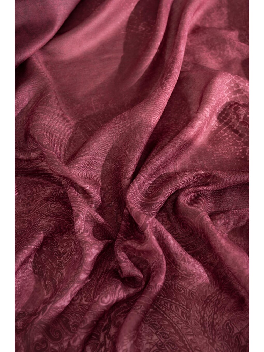 Bordo Desenli Soft Eşarp Akleia-5