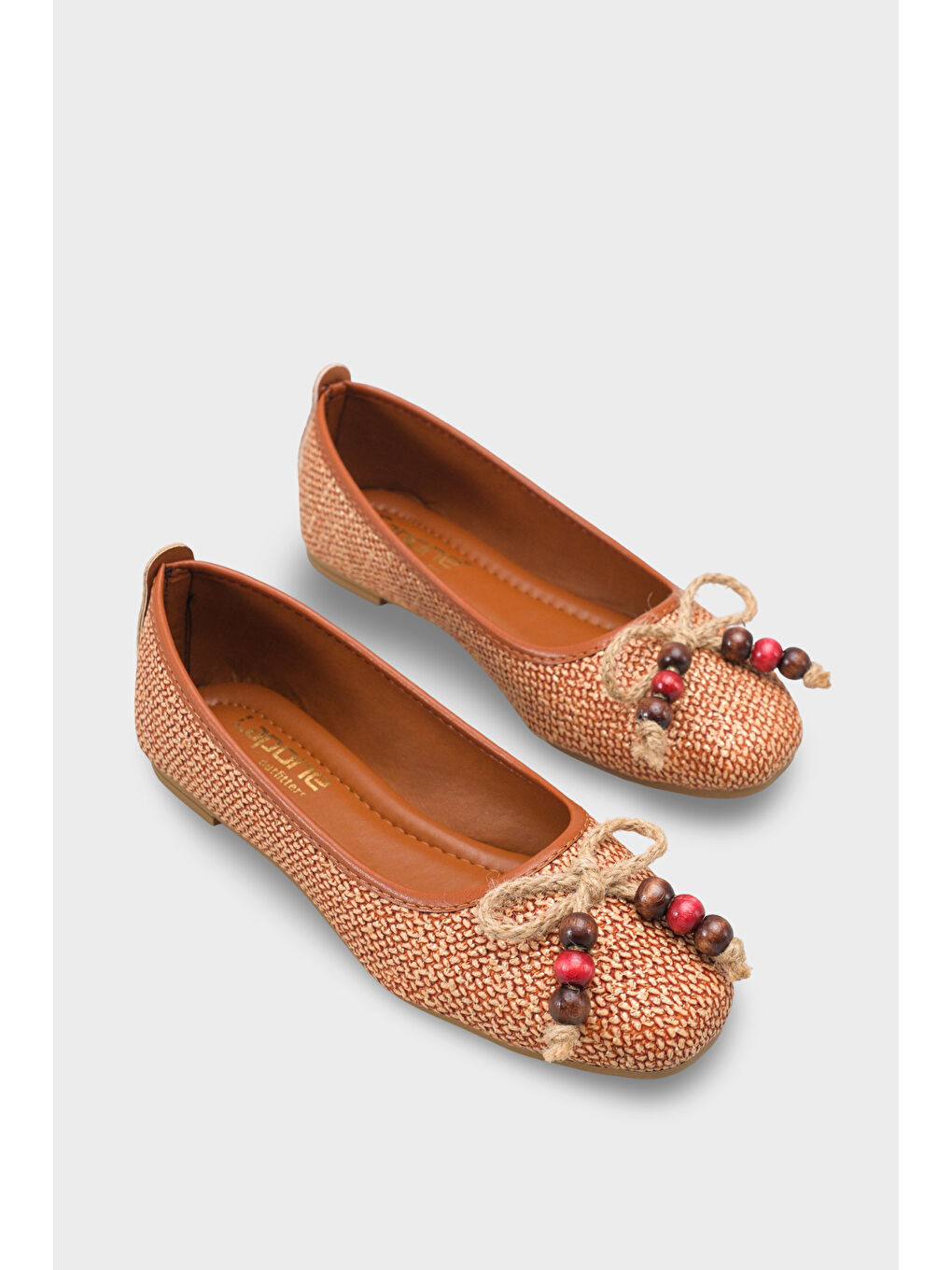 Kahverengi Mariann Hasır Kadın Babet-1