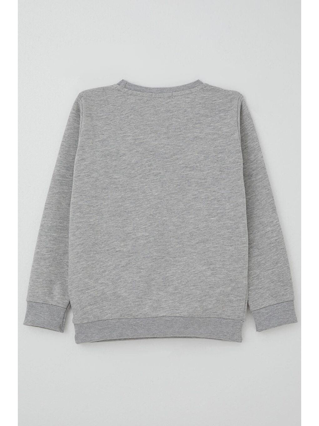 Erkek Çocuk Sweatshirt Yazı Nakış Baskılı Gri Melanj (5-10 Yaş)-1