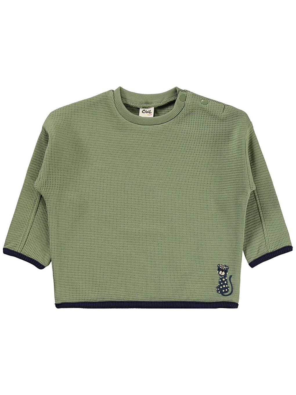 Baby Tiger Nakışlı 6-18 Ay Takım - Haki 6-9 Ay-1