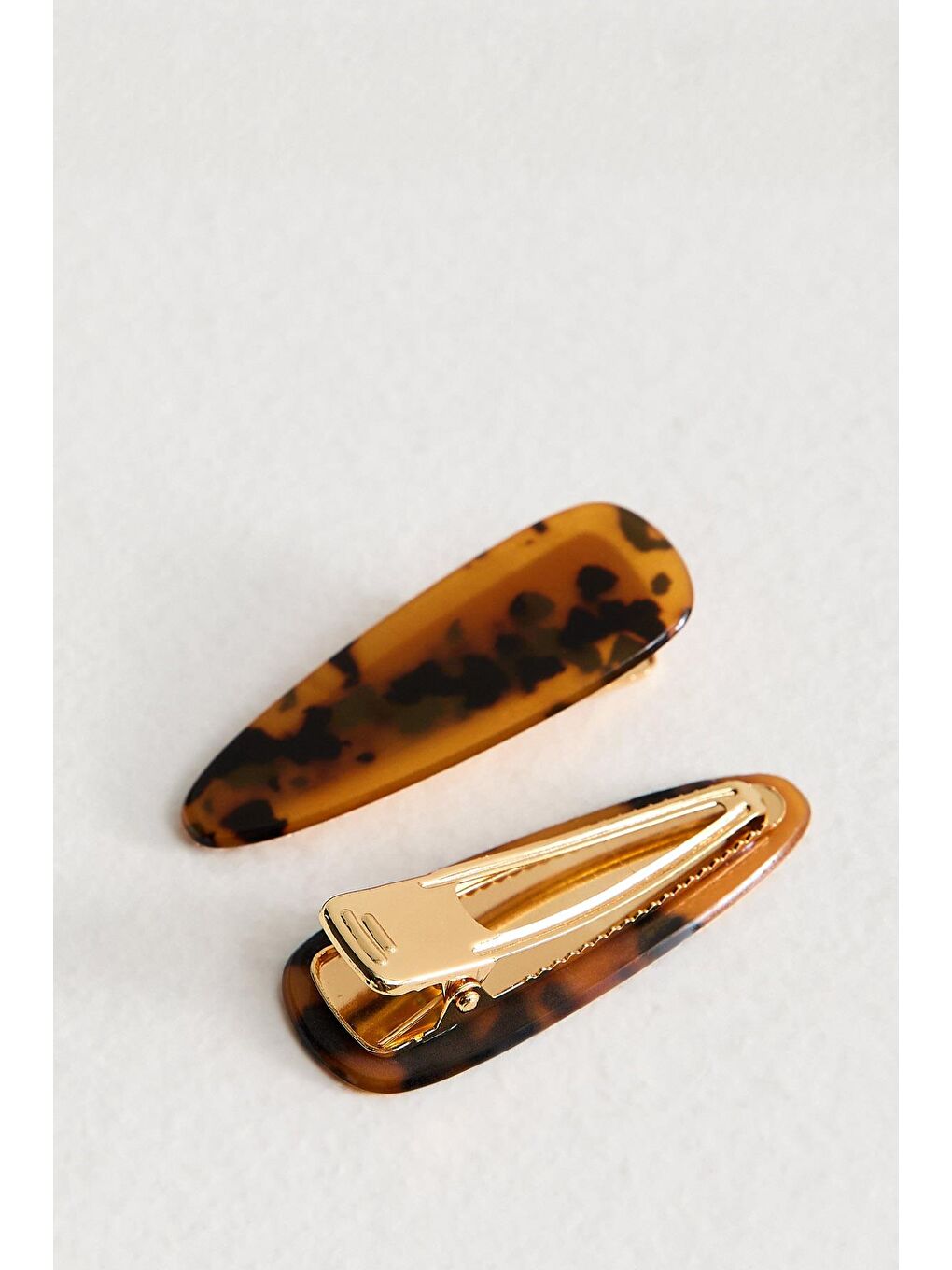 2'li Paket Kahverengi Leopar Desenli Pens Saç Tokası