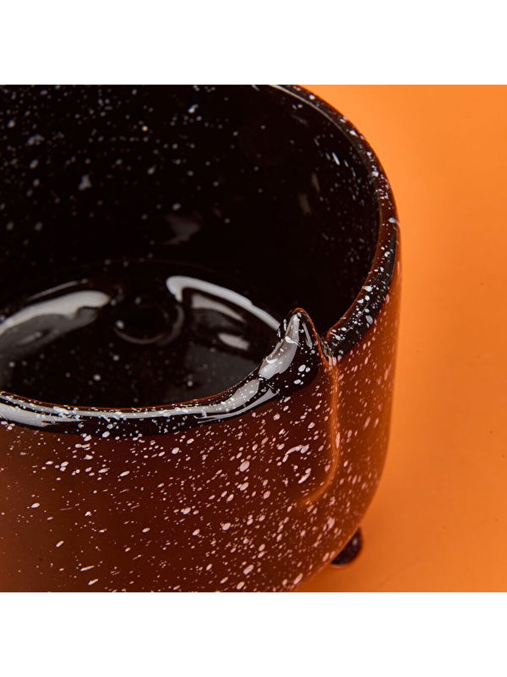 Ayaklı Seramik Saksı - Siyah - 14x14x15,5 cm-1