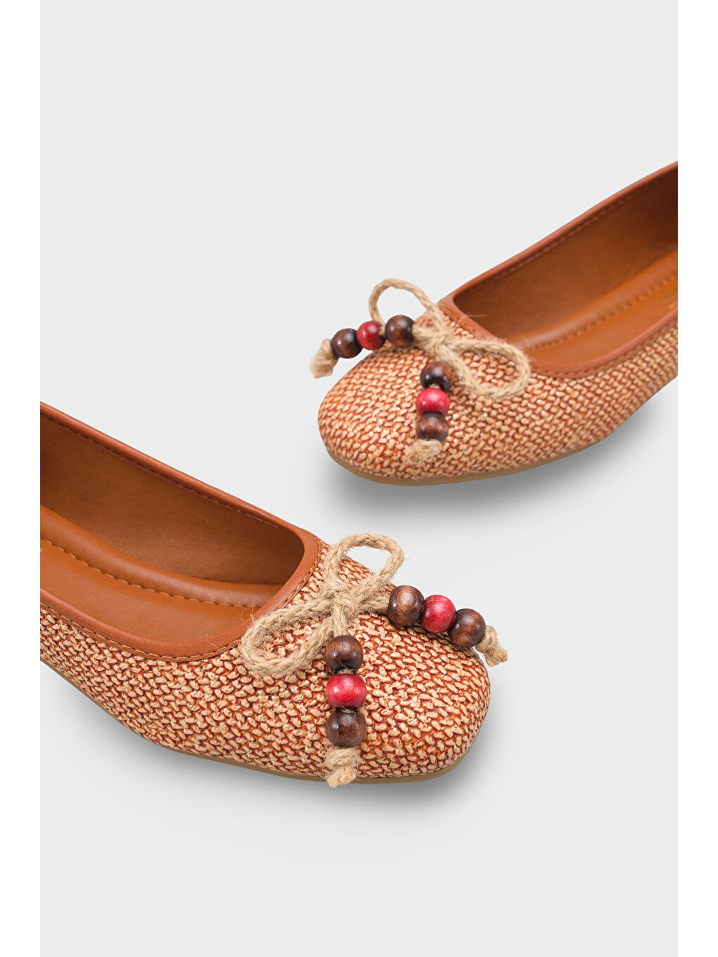 Kahverengi Mariann Hasır Kadın Babet-4