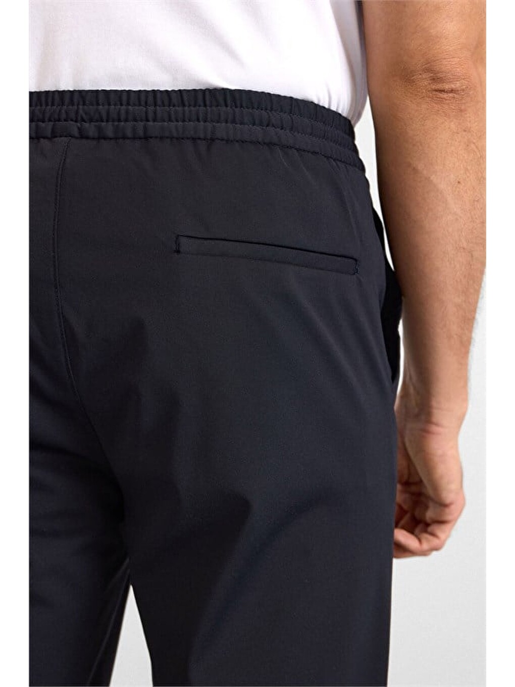 Lacivert Slim Düz Jogger Pantolon-3