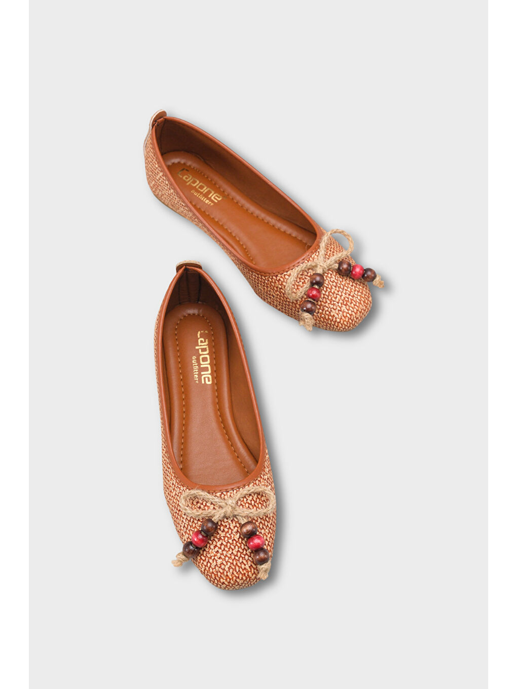 Kahverengi Mariann Hasır Kadın Babet-5