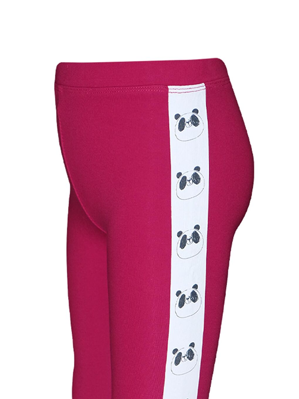 Mürdüm Kız Çocuk Şardonlu Yanda Panda Baskılı Tayt-2