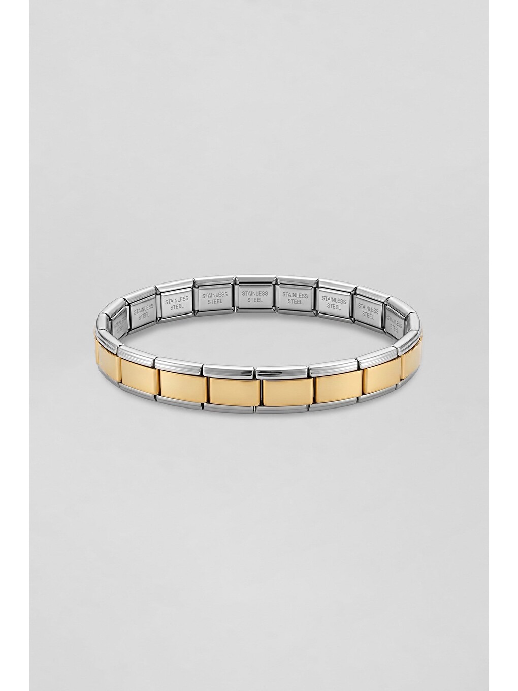 Sarı Unisex İtalyan Stil Esnek Çelik Bileklik Gold