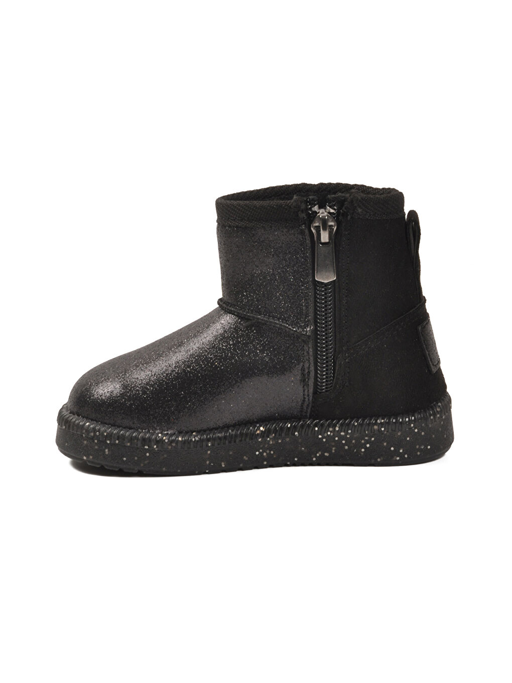 Siyah Simli İçi Kürklü Fermuarlı Bebek Bot 1212 B-3