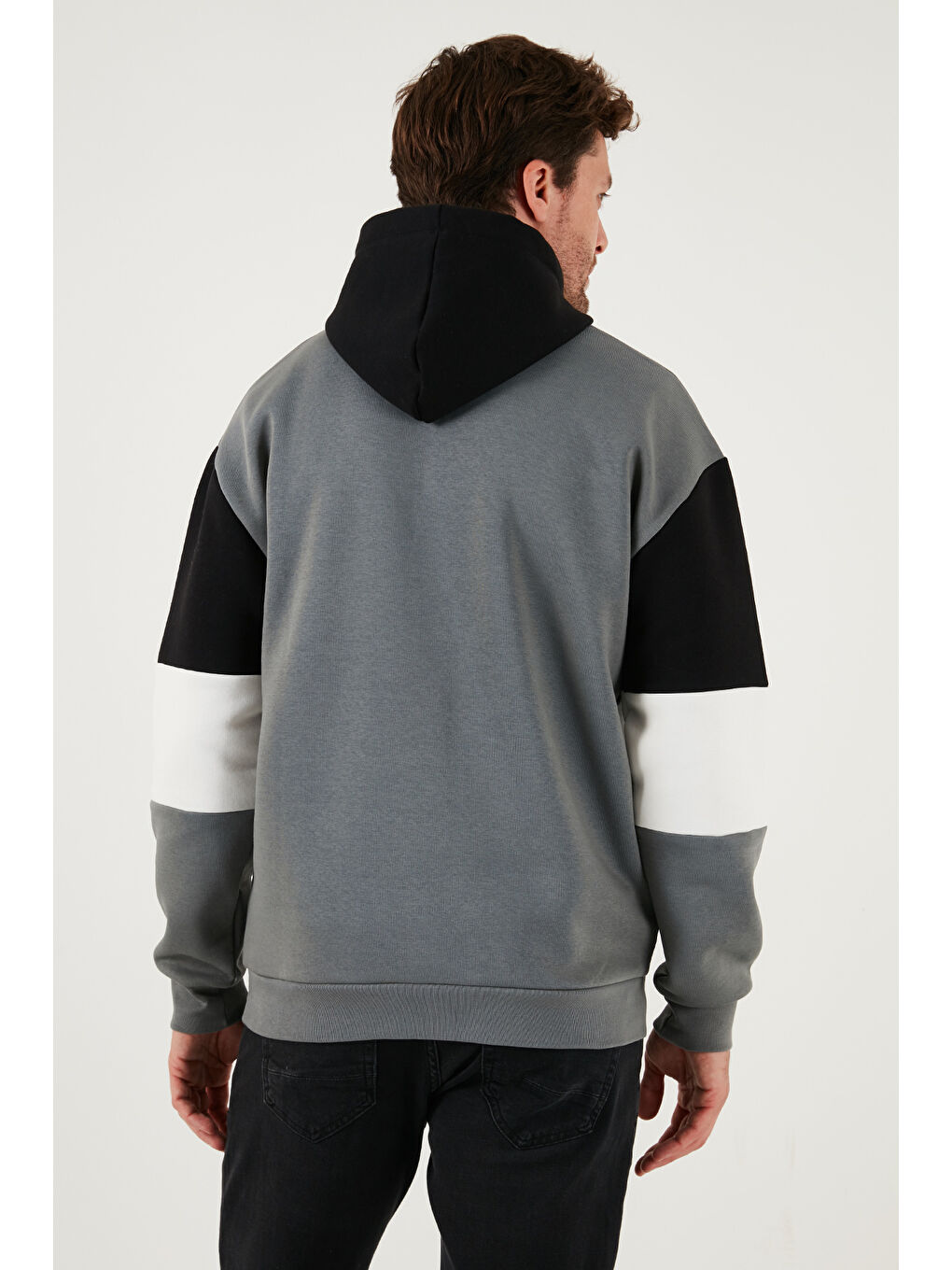 Bordo Pamuklu Relaxed Fit Kapüşonlu İçi Tüylü Yumuşak Şardonlu 2' li Paket Sweat 5905299S2-3