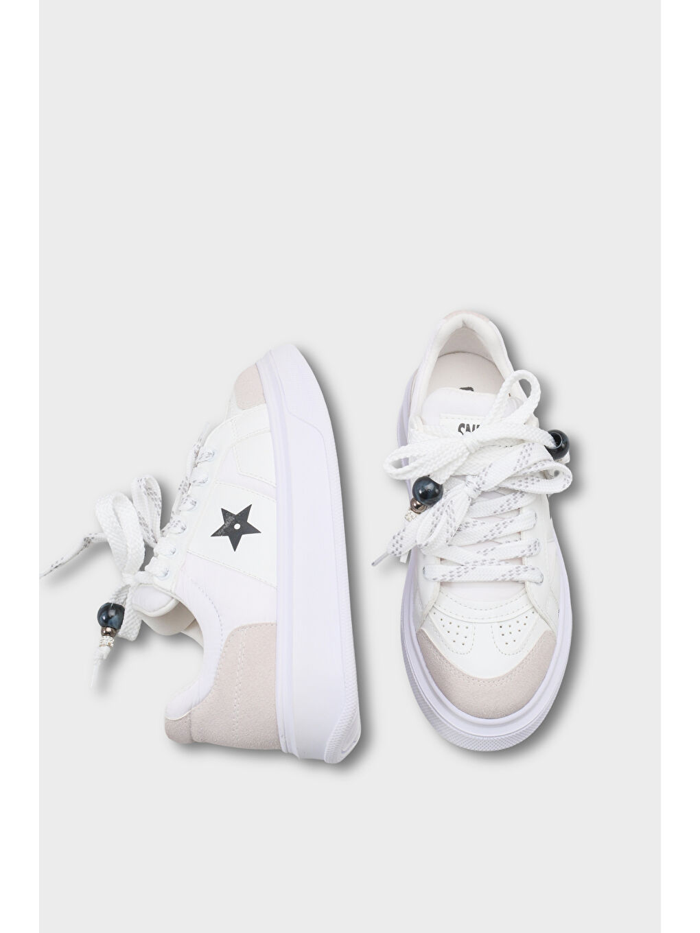 Beyaz Kadın Sneaker Spor Ayakkabı-4