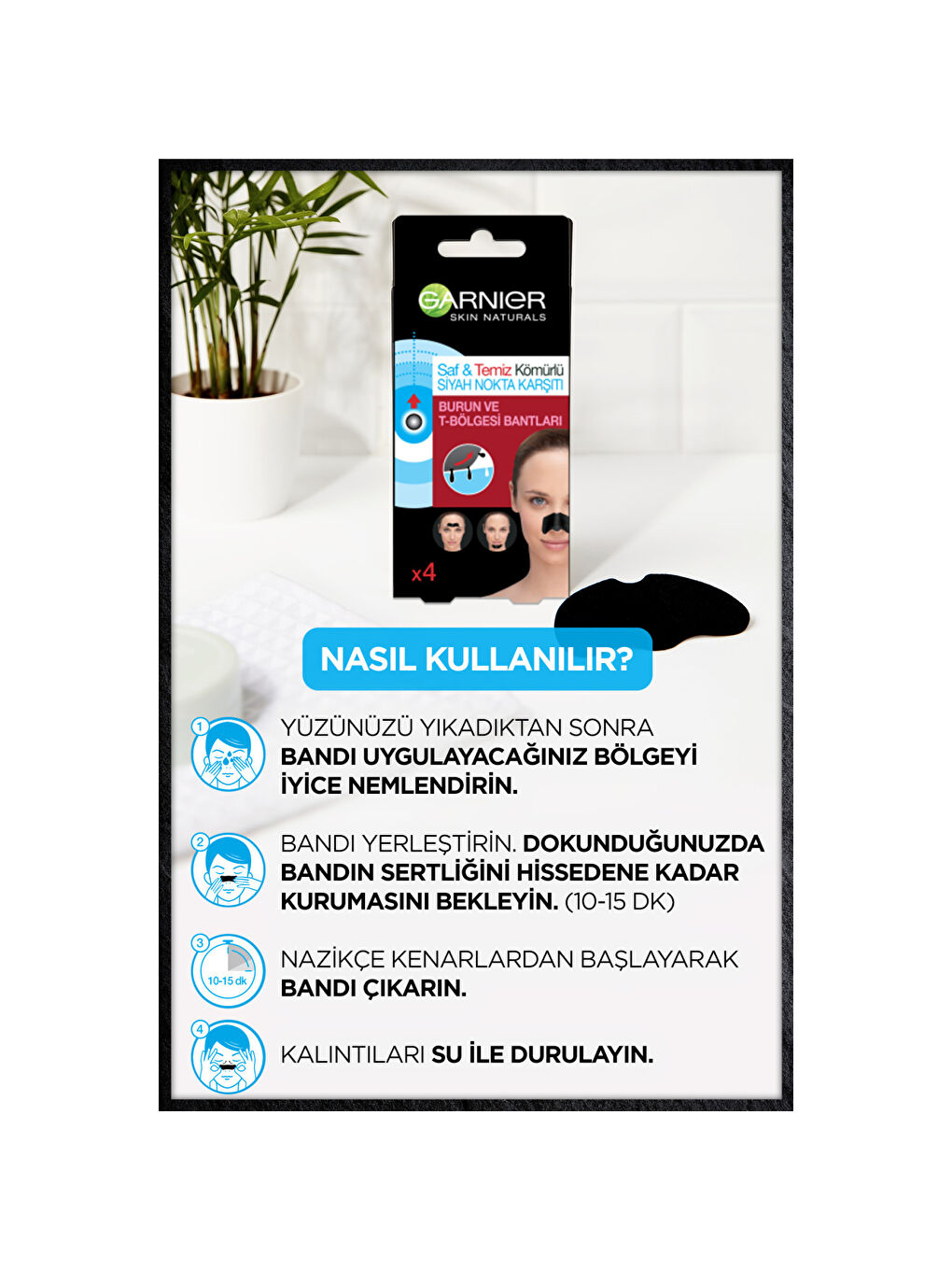 GARNIER Kömürlü Burun ve T Bölgesi Bantları - 3