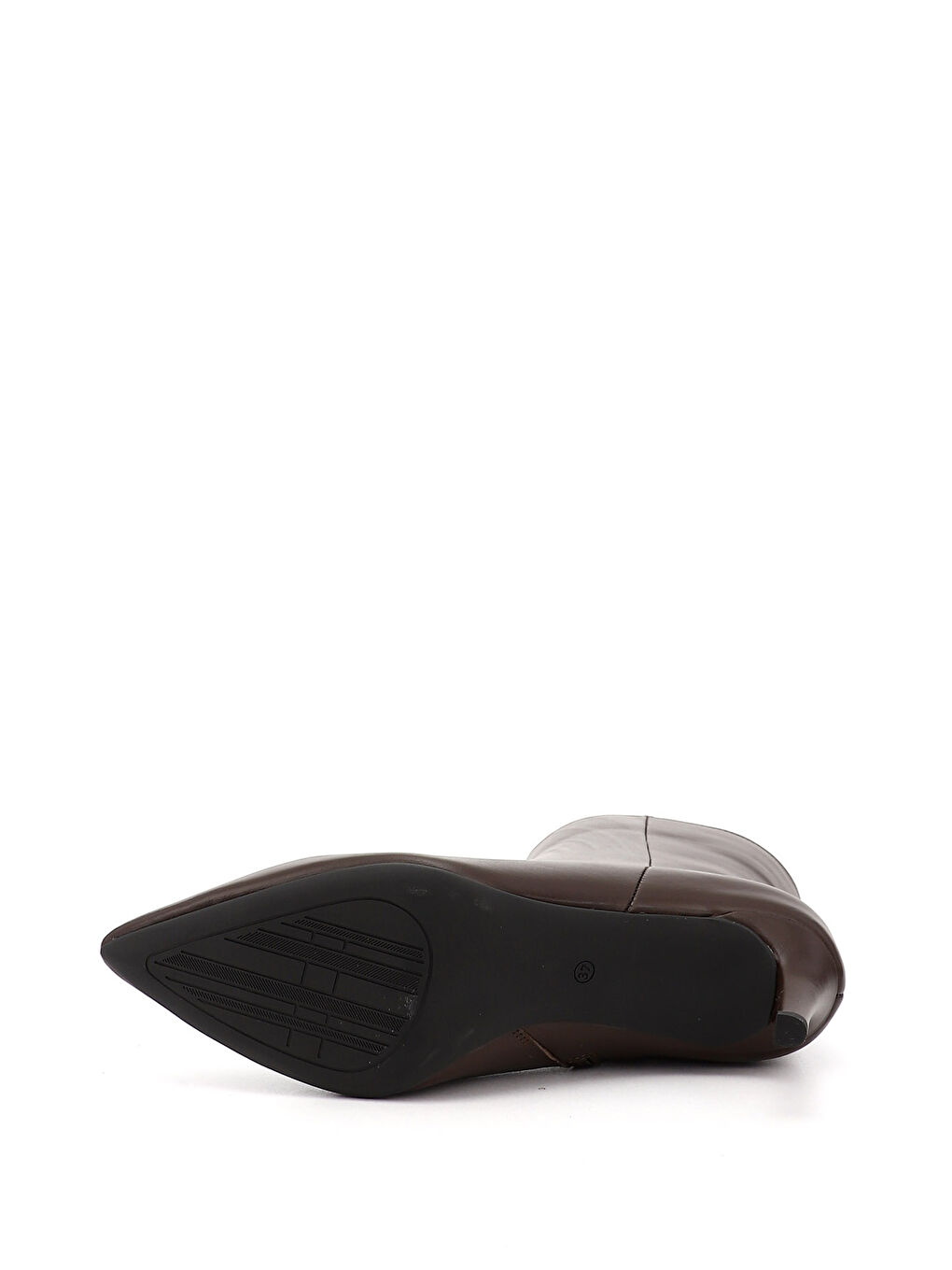 Kahverengi Kadın ÇİKOLATA KAHVE Fermuarlı İnce Topuklu Hakiki Deri Bot-3