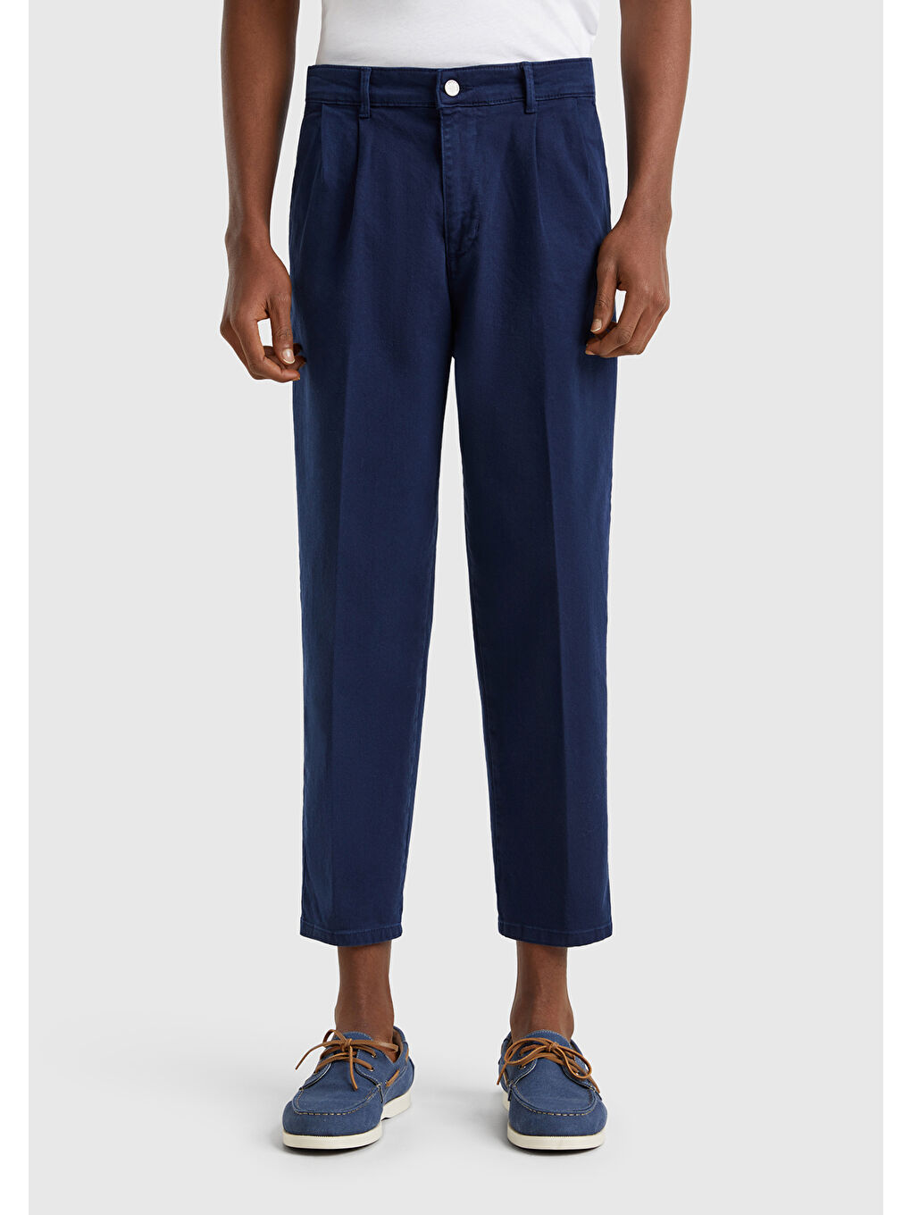 United Colors Of Benetton Erkek Lacivert Streç Pamuklu Arkası Cep Detaylı Gabardin Chino Pantolon