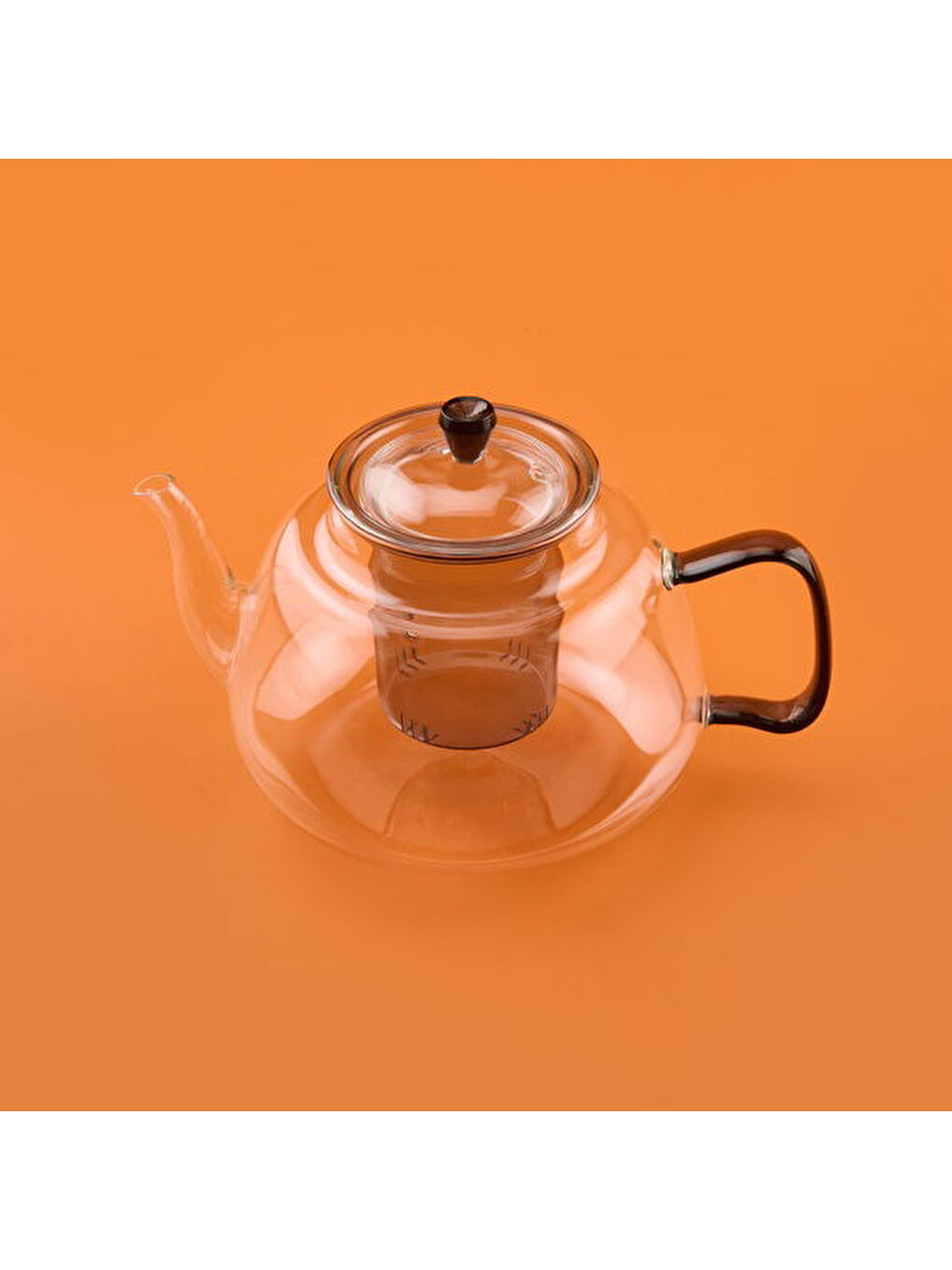 Karışık Cam Süzgeçli Demlik - Şeffaf / Antrasit - 1100 ml-3