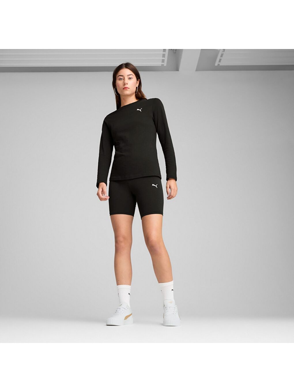 Essential Short Kadın Siyah Tayt-2