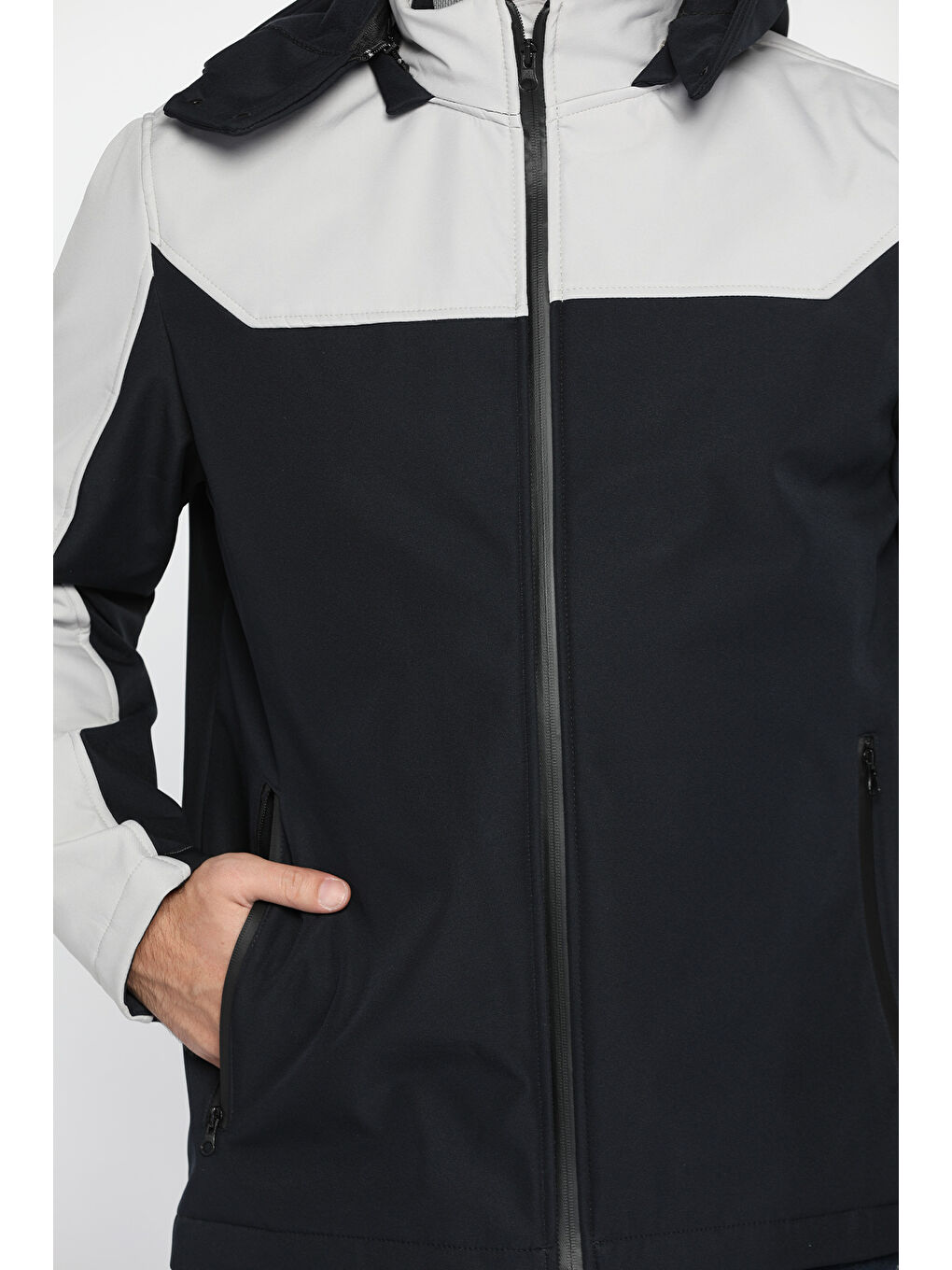 Mishar İtalia Bej Erkek Kapüşonlu Softshell Mont - 3