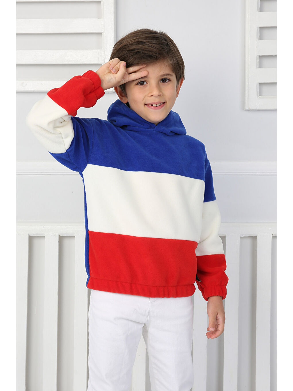 Mavi Erkek Çocuk Saks Renkli Çocuk Polar Sweat - 26725-2