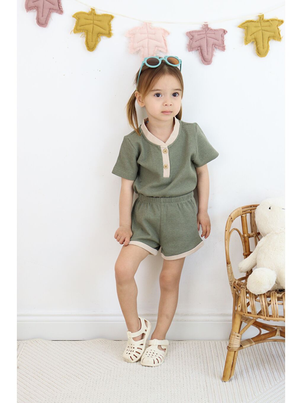 Yeşil Çift Renkli Waffle Takım-1