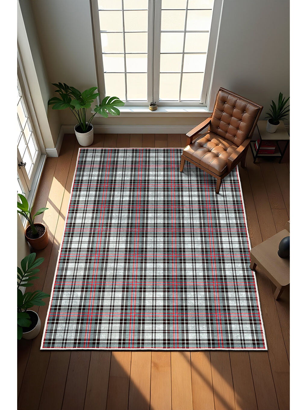 Gri Dekoratif Özel Tasarım Yıkanabilir İnce Kaymaz Tabanlı Modern Halı KECE FR14-2