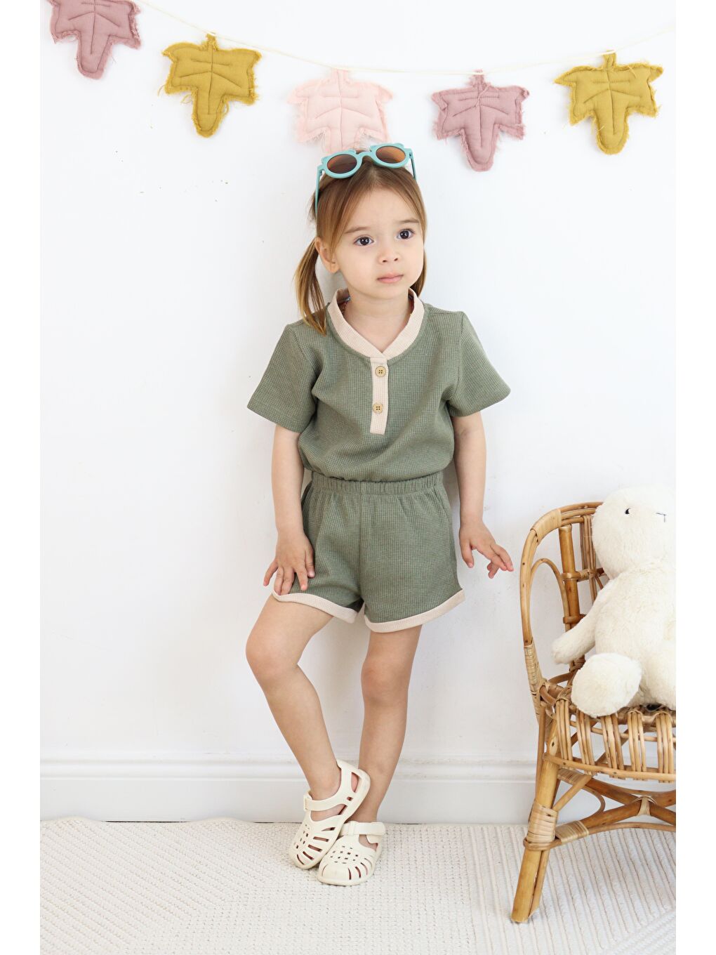 Yeşil Çift Renkli Waffle Takım-2