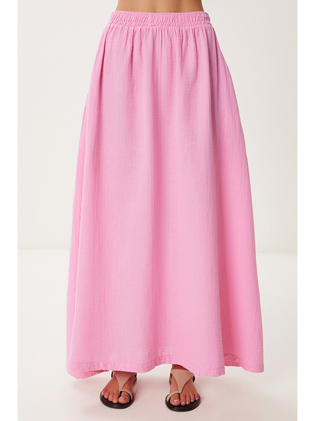 Pembe Cepli Kloş Müslin Etek PEMBE LBV0067-2