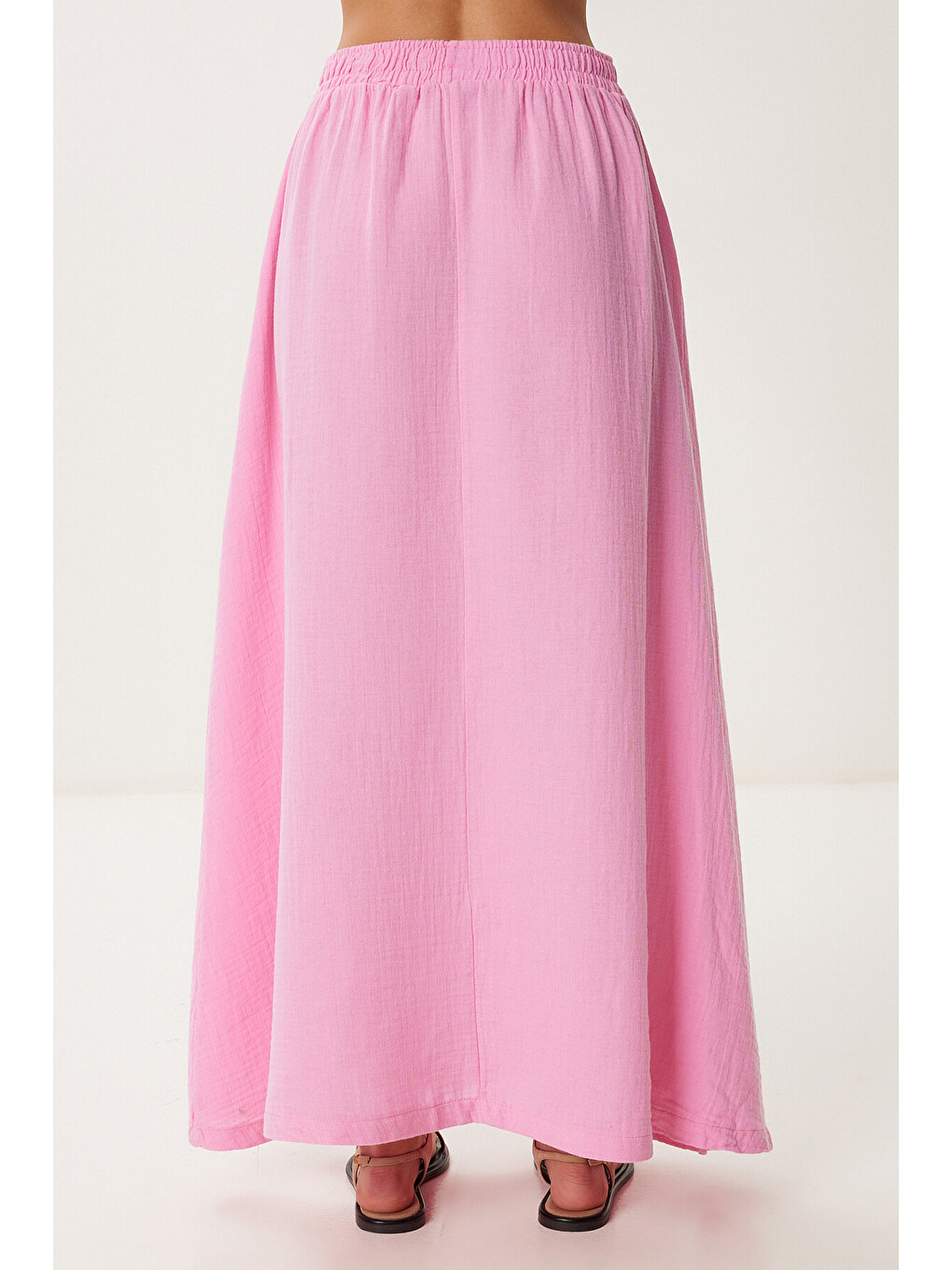 Pembe Cepli Kloş Müslin Etek PEMBE LBV0067-4