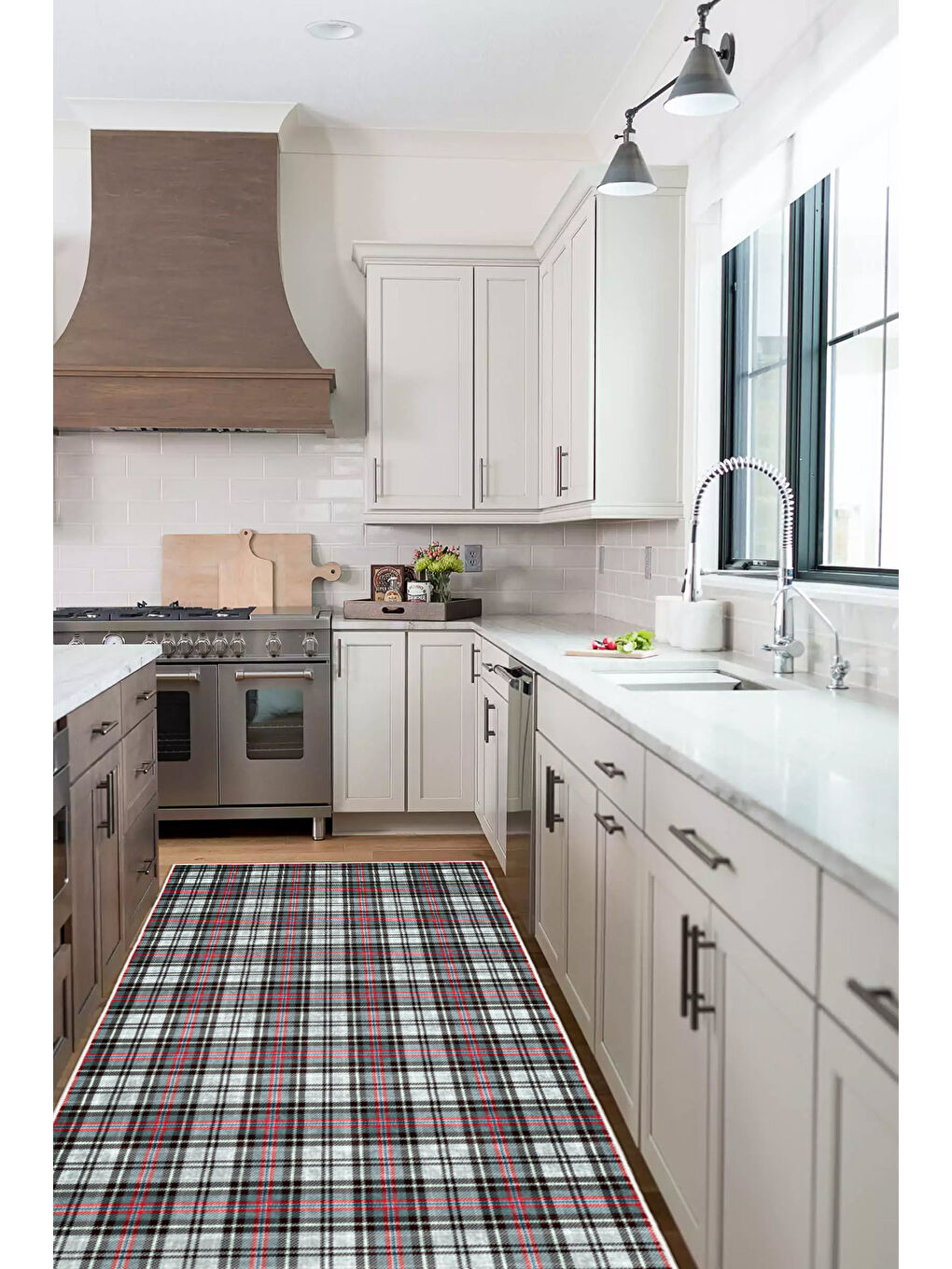 Gri Dekoratif Özel Tasarım Yıkanabilir İnce Kaymaz Tabanlı Modern Halı KECE FR14-4