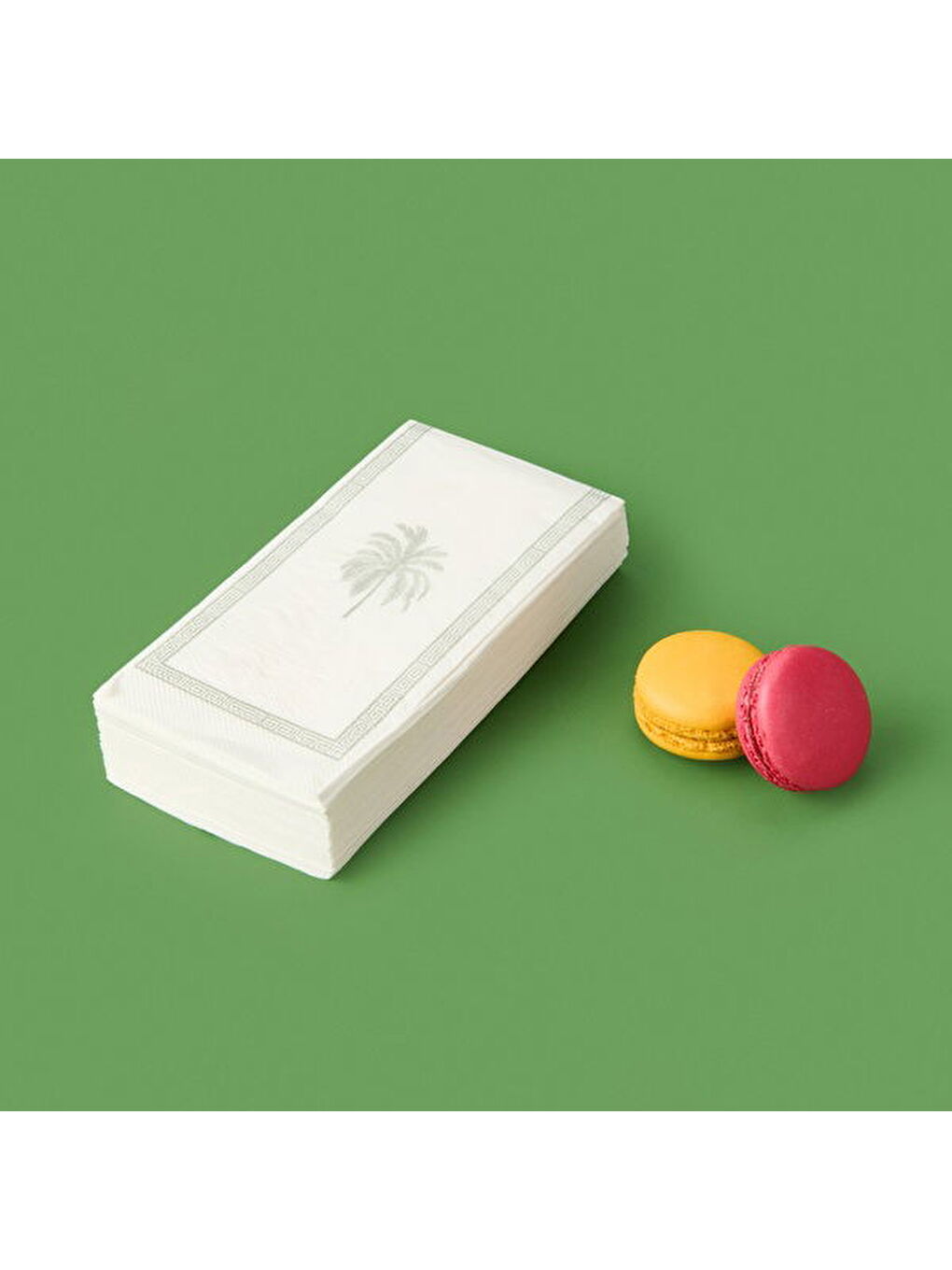 Karışık Kitchen 20'li Palmiye Desen Peçete - Gri / Beyaz - 16x8 cm-2
