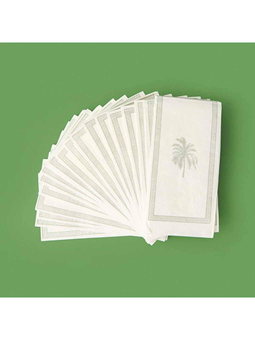 Karışık Kitchen 20'li Palmiye Desen Peçete - Gri / Beyaz - 16x8 cm-3