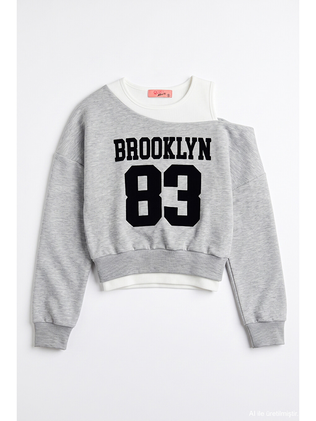 Atlet Detaylı Asimetrik Sweatshirt Grimelanj-1