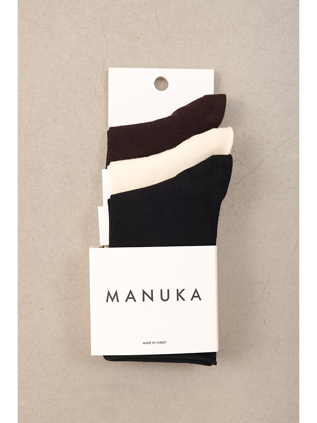 3'Lü Set Çorap Kahverengi-Bej-Siyah