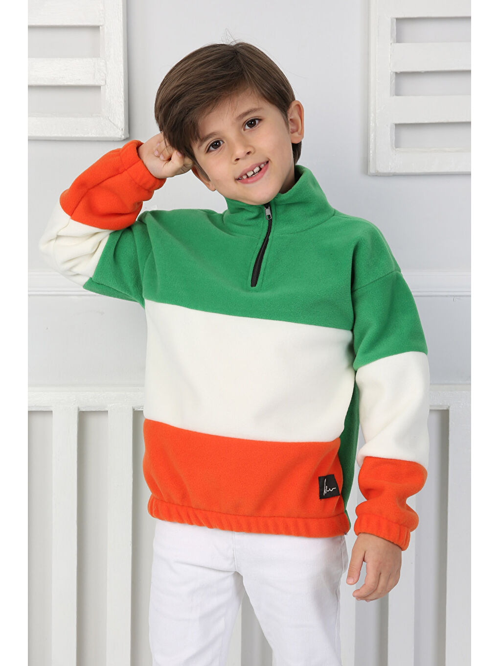 Yeşil Erkek Çocuk Yesil Renkli Çocuk Polar Sweat - 26724-2