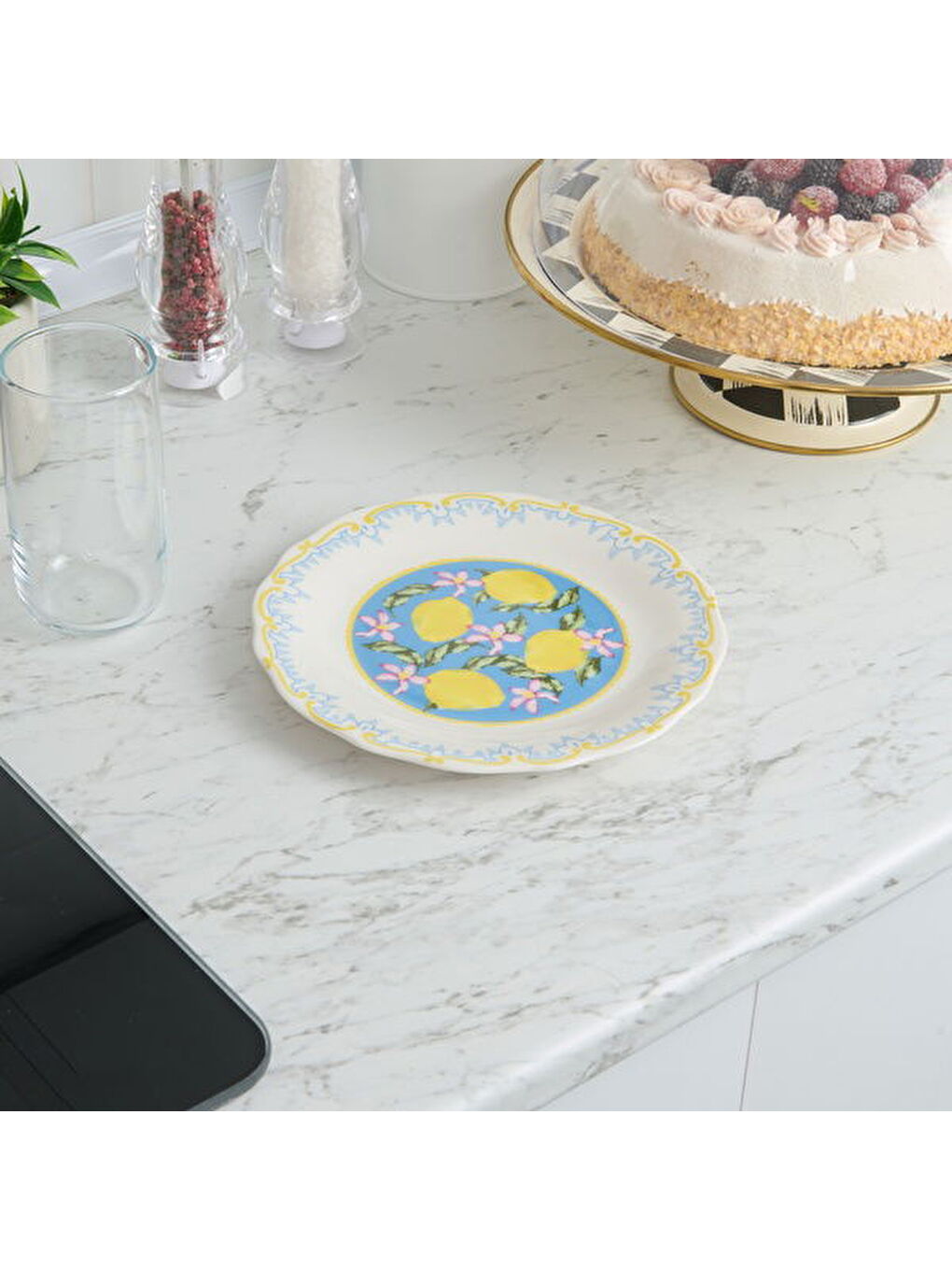 Karışık Kitchen Limecello Porselen Pasta Tabağı - Renkli - 20 cm-2