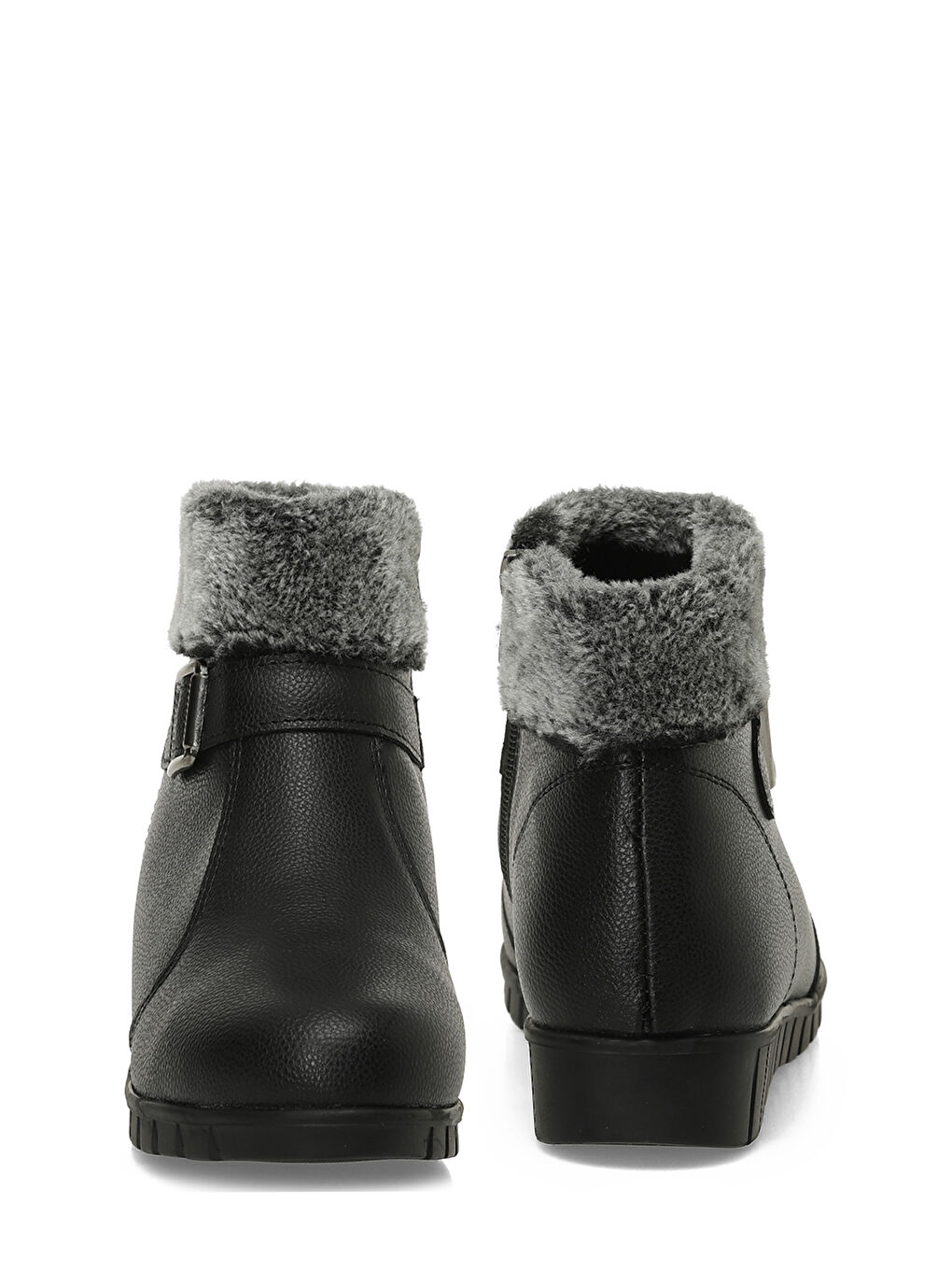 165124.Z5PR Siyah Kadın Düz Bot-4