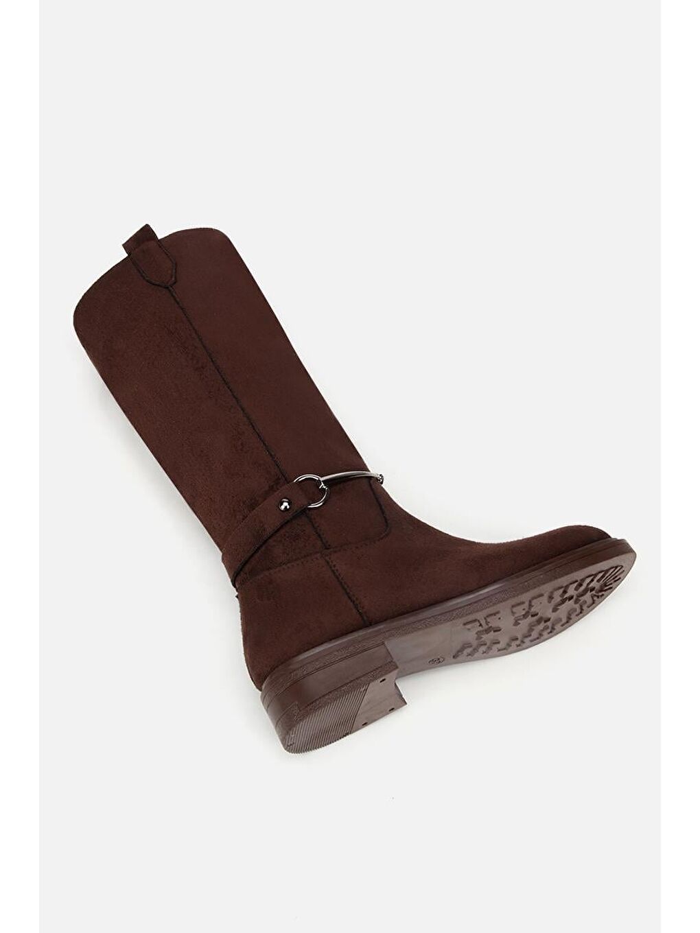Kadın Süet Kahverengi Zincir Detaylı Çizme-5